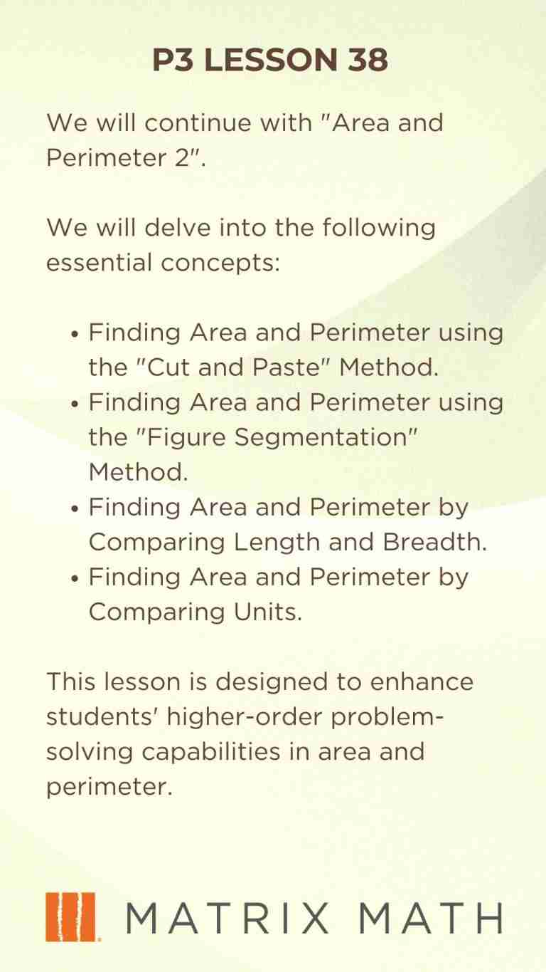 Matrix Math Lesson 38 Synopsis