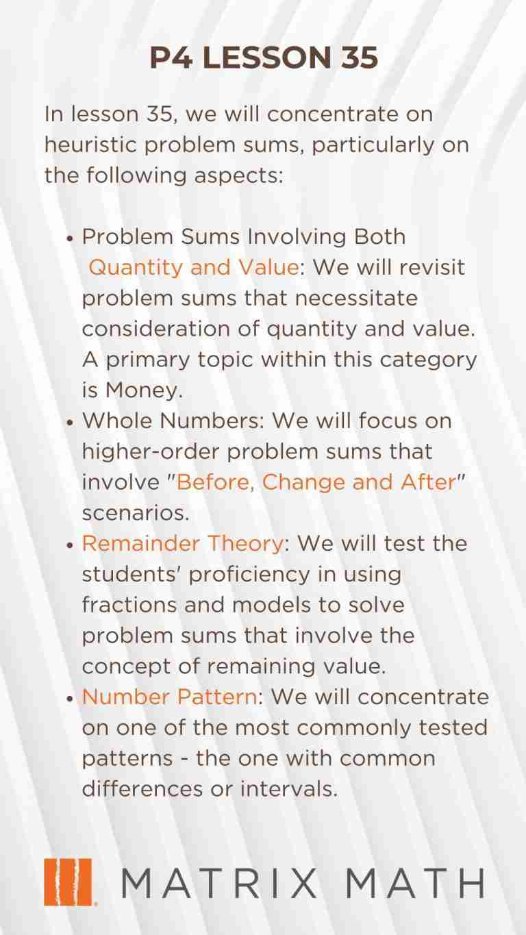 Matrix Math Tuition Lesson 35 Synopsis