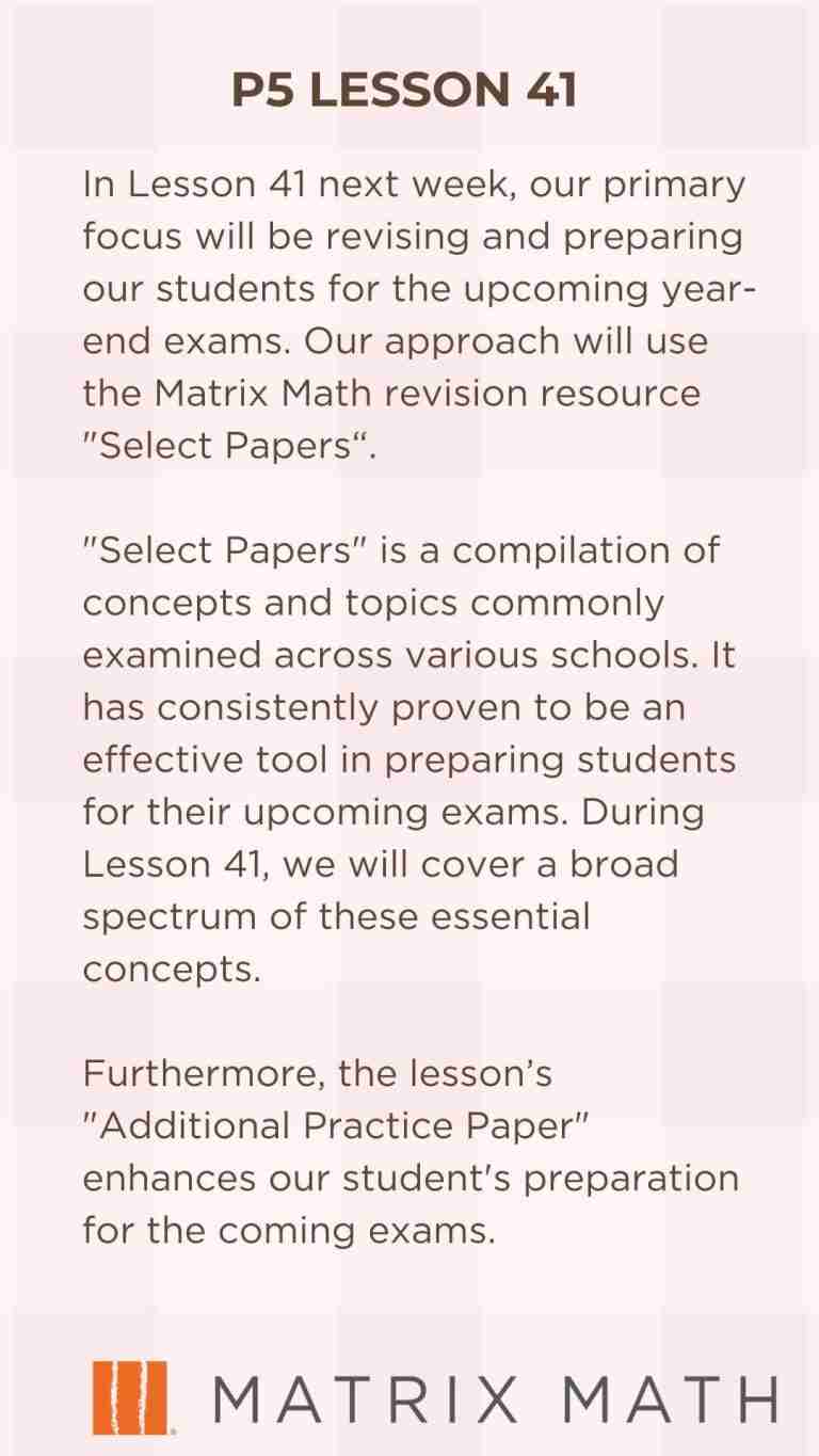 Best Primary 5 Math Tuition Lesson 41