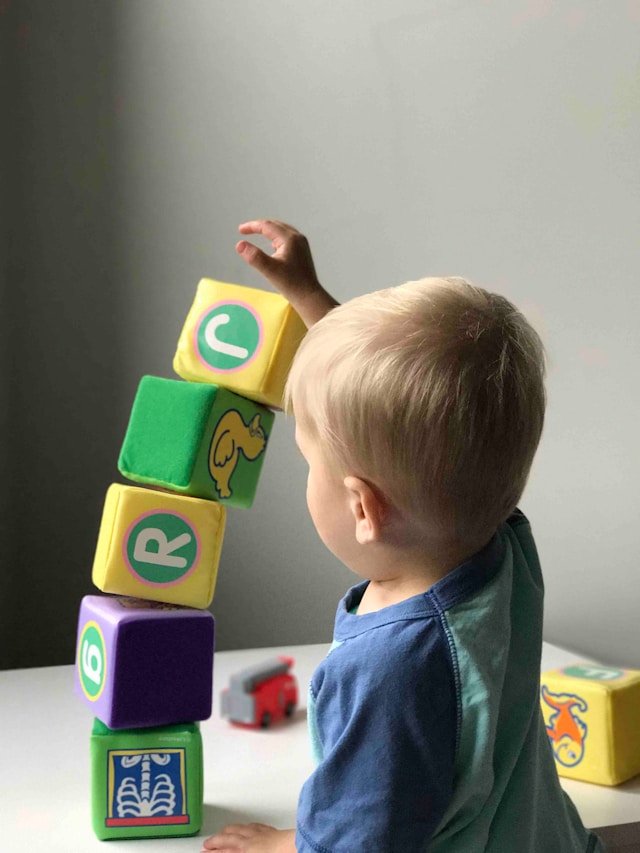 Child building early math skills