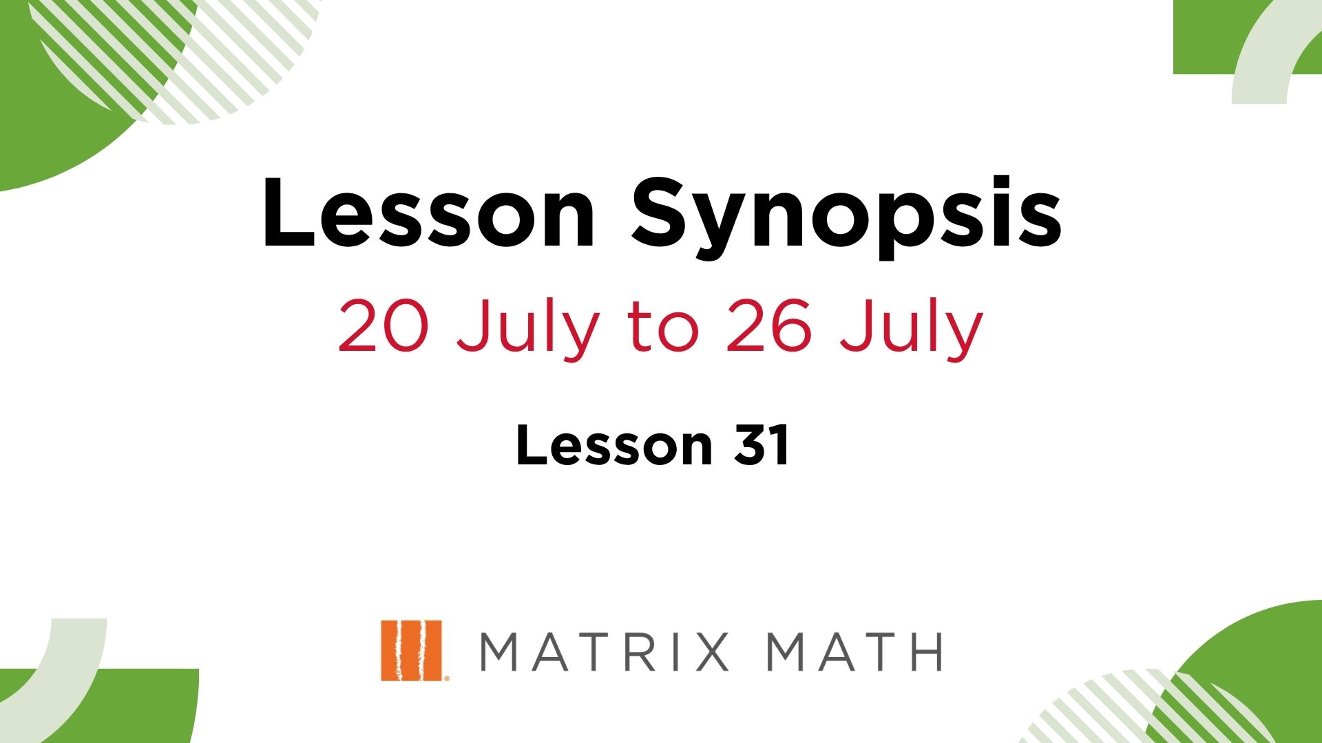 Primary Math Tuition Lesson Synopsis L31