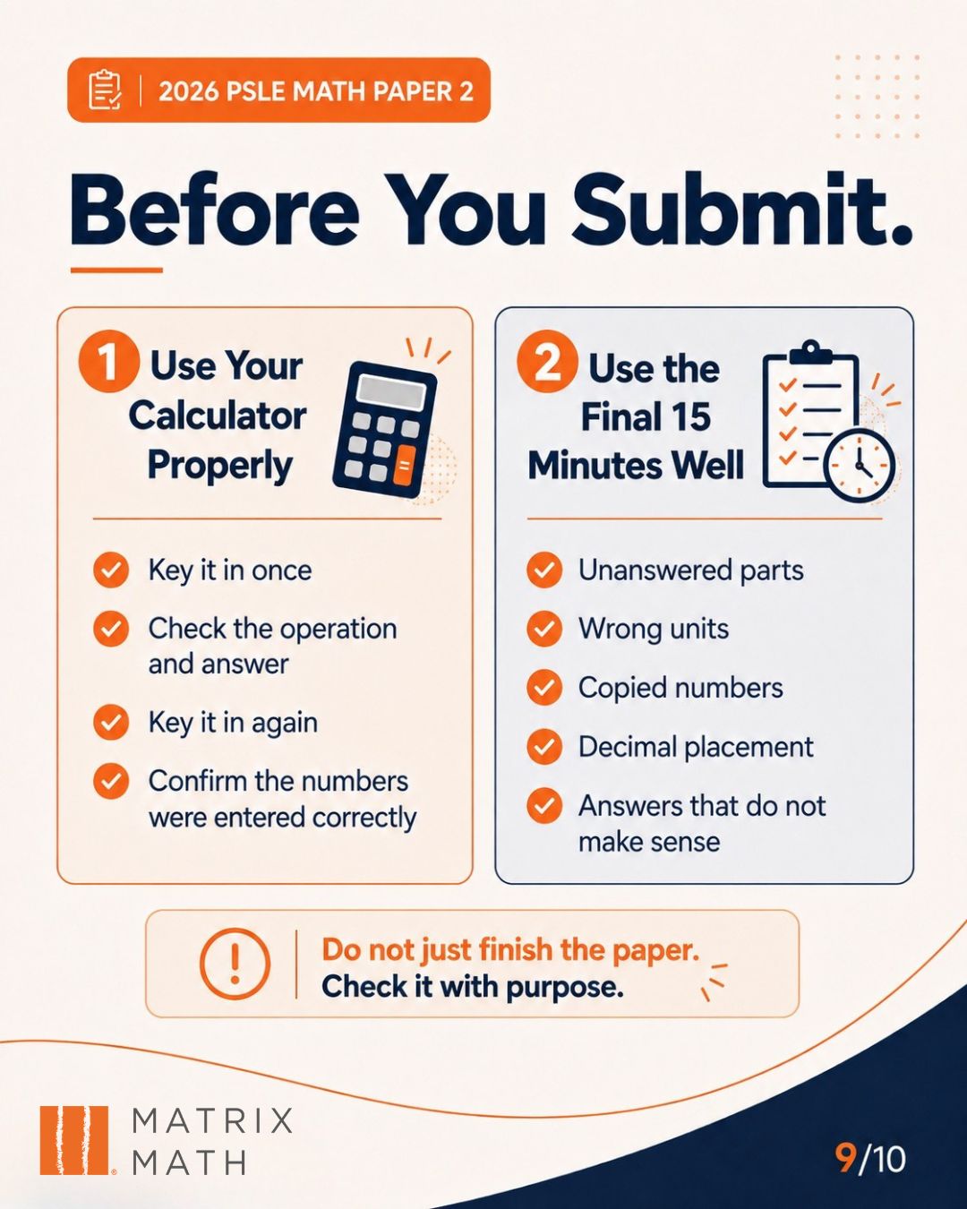 Before you submit: check your calculator and final answers