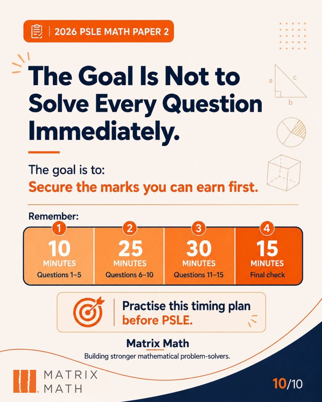 Secure the marks you can earn first